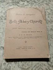 1887 History & Antiquities Of Bath Abbey Church by Britton w/ Church Pamphlet