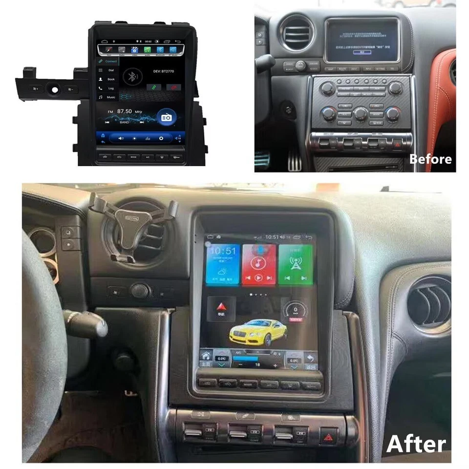 9.7" For Nissan GT-R GTR R35 2008-2017 Car Radio Android 13 Auto GPS Navigation - Image 2 of 4