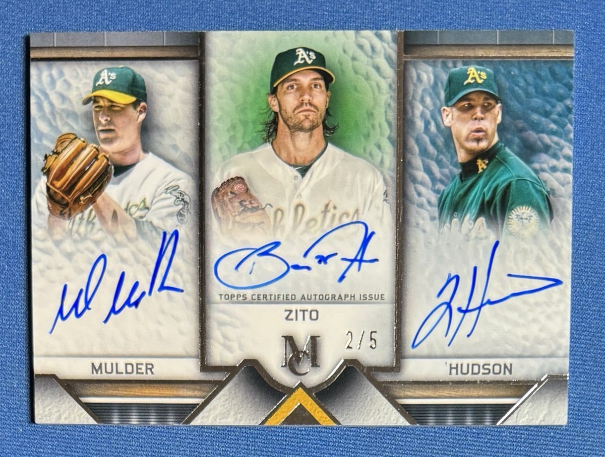 2023 Topps Museum Barry Zito Mark Mulder Tim Hudson Triple Auto 2