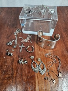 Sterling Silver 97 Grams Jewelry Lot Tiffany Necklace Wells ATI Charms 925 Ring