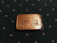 Vintage Midwest Central Railroad Belt Buckle Gold Tone USA Great Condition Rare