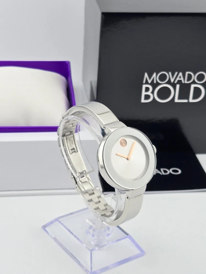 Reloj Movado para mujer con esfera plateada audaz de acero inoxidable - 3600194 (precio de venta sugerido por el fabricante 495 USD) Foto 4 de 4