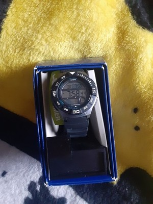 Casio WR Mens Digital MOON PHASE Watch Plastic Band W/Orange BackLight   NEW