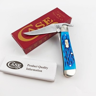 Case xx Russlock Worn Mediterranean Blue Bone 51859 Stainless Pocket Knife