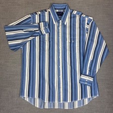 Vintage Wrangler Western Pearl Snap Shirt X-Long Tails 17.5-35 Brushpopper