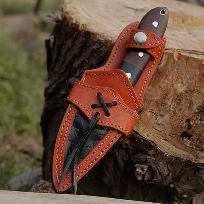 Handgefertigtes Damaszenerstahlmesser   Feststehendes Bushcraft-Jagdmesser