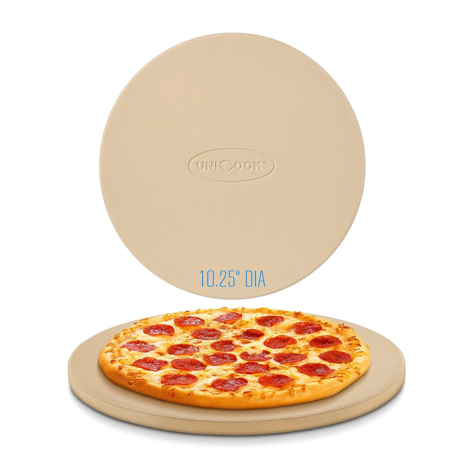 Round Pizza Stone 10.25 Inch, Small Bread Baking Stone for Oven Grill, Perfec...