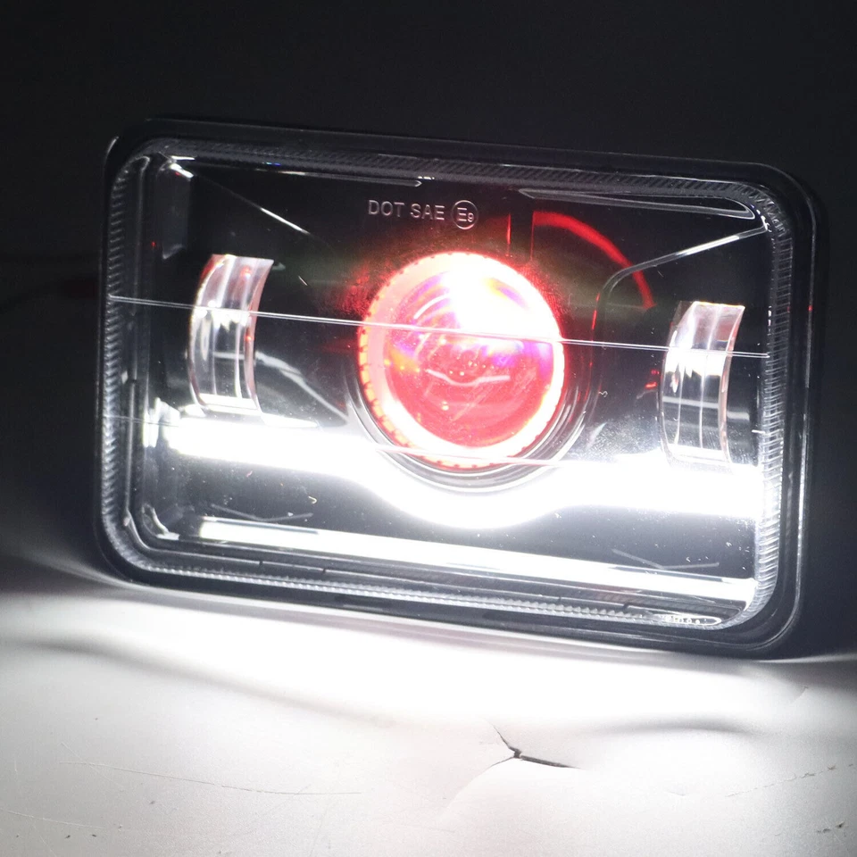 4PCS 4x6" LED Headlights Hi/Lo Beam for 1980-1988 Oldsmobile Cutlass Supreme DRL - Image 3 of 4