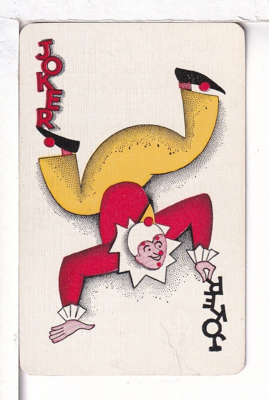 Single Playing Card Joker, "Jester" Fan-C-Pack, USA, 194o's