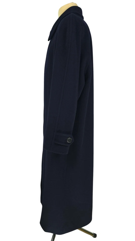 Hugo Boss Bertone Mens Navy Wool Long Coat Overcoat Size UK/US 48 (XXXL) - Image 3 of 4