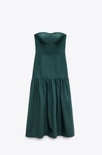 ZARA Abito a fascia Donna Abito Taglia IT 44 verde stile casual