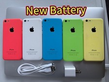 Apple iPhone 5C UNlocked / New Battery 8/16/32GB BLUE/GREEN/PINK/WHITE/ YELLOW