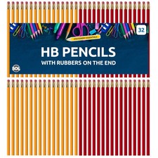 32-96 Strong HB Pencils with Eraser Rubber Tips Office School Drawing Art Craft