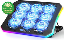 Gaming Laptop Cooler Pad 15.6-17.3 Inch 9 RGB Fans 7 Height Adjustable