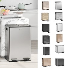 Dual Kitchen Bin, Fingerprint-Proof for Recycling and Waste