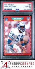 1989 PRO SET #125 CHRIS SPIELMAN RC LIONS PSA 10