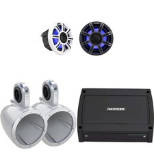 Kicker Premium Marine 6.5" 51MSC65 With 12KMTESW White Enclosures Includes 48...