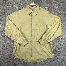 Brooks Brothers Makers Men's 17.5 36 Green 100% Cotton Dress Shirt Made in USA
