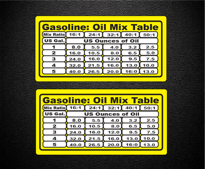 #ad #ad Gas Oil Mixture Table 2 Cycle Engines Pair 2 Decal Sticker p166 $6.99