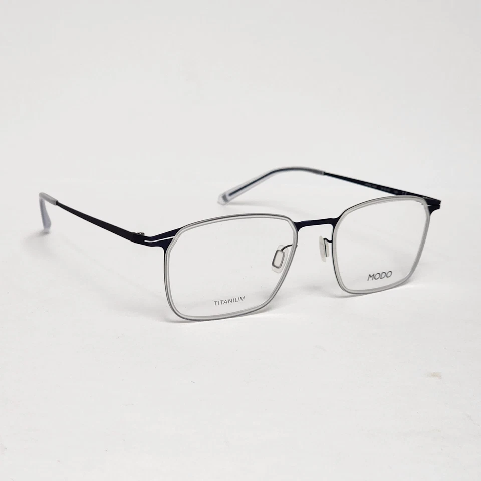 MODO 4412 Men's Ultra-Light Titanium Oval Glasses in Crystal / Navy | 54mm - Image 3 of 4