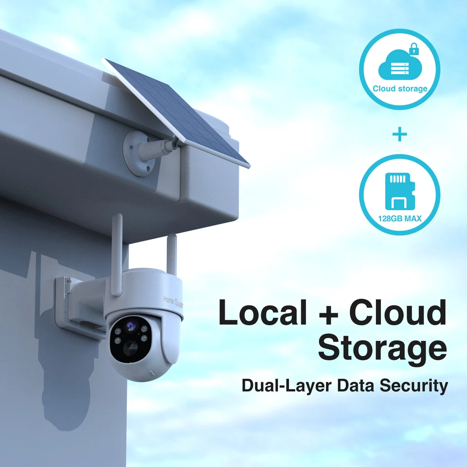 WiFi6 Dual Band Wireless Security Camera Solar Battery Powered PTZ Outdoor 4PACK - Image 2 of 4