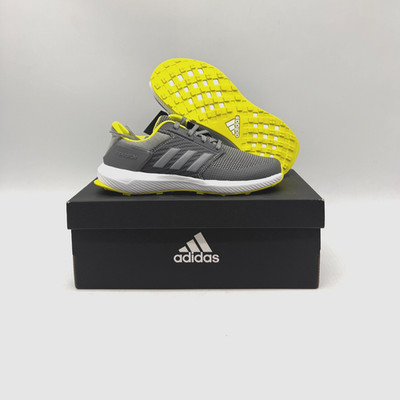 adidas Rapidarun Gray & Neon Yellow Casual Running Shoes Kids Sz 13K  BY8969