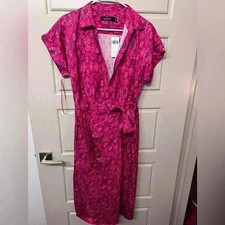 Lauren Ralph Lauren Womens Pink Collar Side Tie Daytime Shirtdress NWT