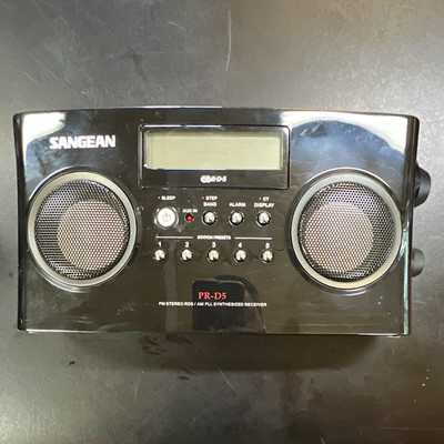 Sangean PR-D5 AM/FM RDS Portable Radio Alarm Sleep Timer AUX Black