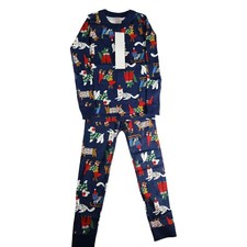 Hanna Andersson Pajama Set Kids 110cm 5 Christmas Dogs Long Sleeve Cotton NWT