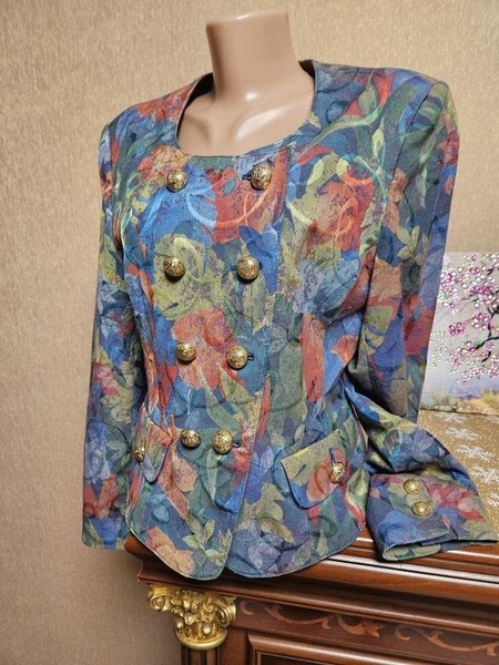 Women Betty Barclay Blazer Multicolor Cotton 38 /