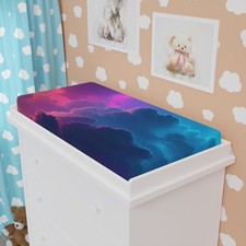 Blue And Purple Clouds Baby Changing Pad Cover