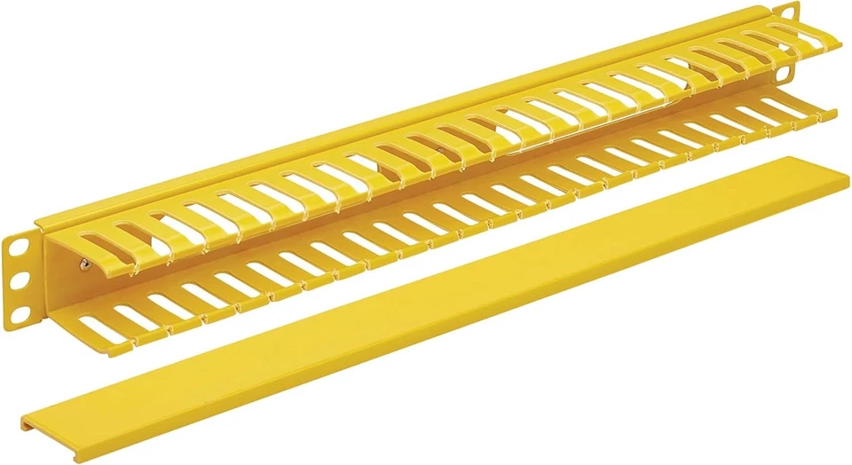 Tripp Lite Horizontal Server Rack Enclosure Cable Manager, Finger Duct Yellow  - Image 2 of 4