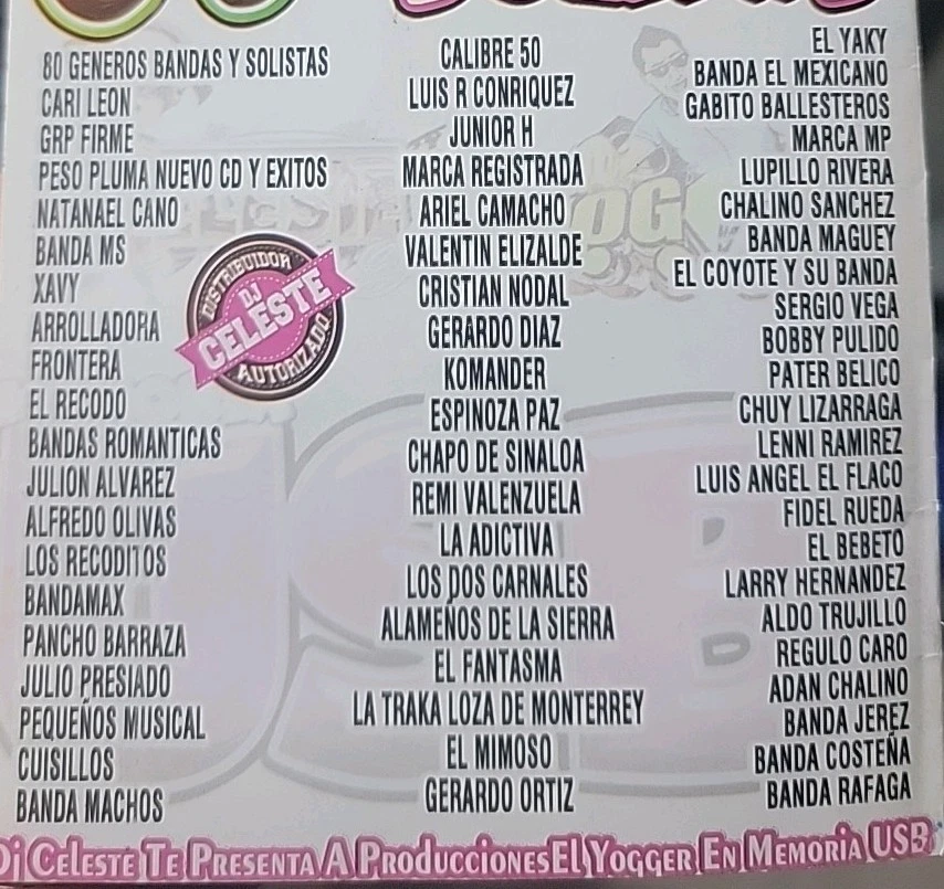 Usb Con Musica 80 Bandas Y Solistas Con 3,700 Canciones En Un USB DE 16GB - Image 2 of 2