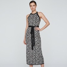 DVF Target Diane von Furstenberg Halter Poppy Sweater Knit Midi Dress Belt M NWT