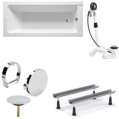 Duravit D-Code Acryl Badewanne 170x75x42 cm Wannenfuß + Ablauf Multiplex Trio