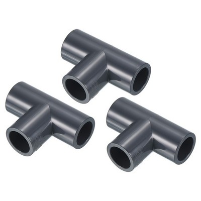 3/8'' 3 Weg UPVC T-Rohr Armaturen Verbindungsrohr Adapter 3er Pack dunkelgrau