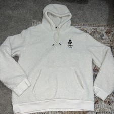Polo Ralph Lauren Sherpa Hoodie Mens L White Skiing Polo Bear Pile Fleece