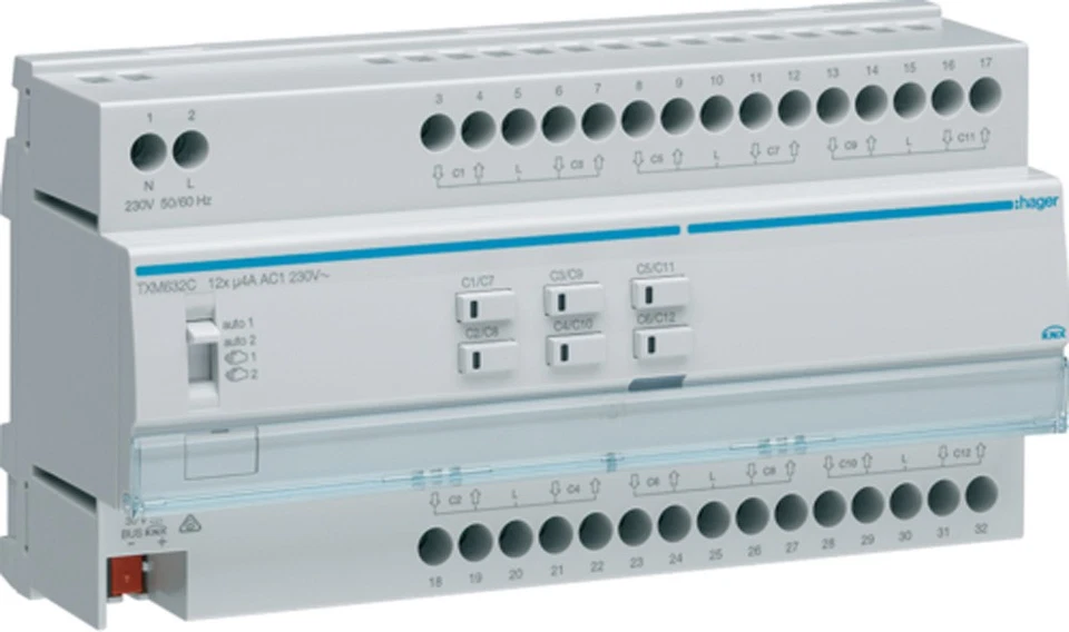 HAGER easy TXM632C ROLLLADEN- JALOUSIEAKTOR 12-FACH KNX ++ NEU ++ OVP - Bild 1 von 1
