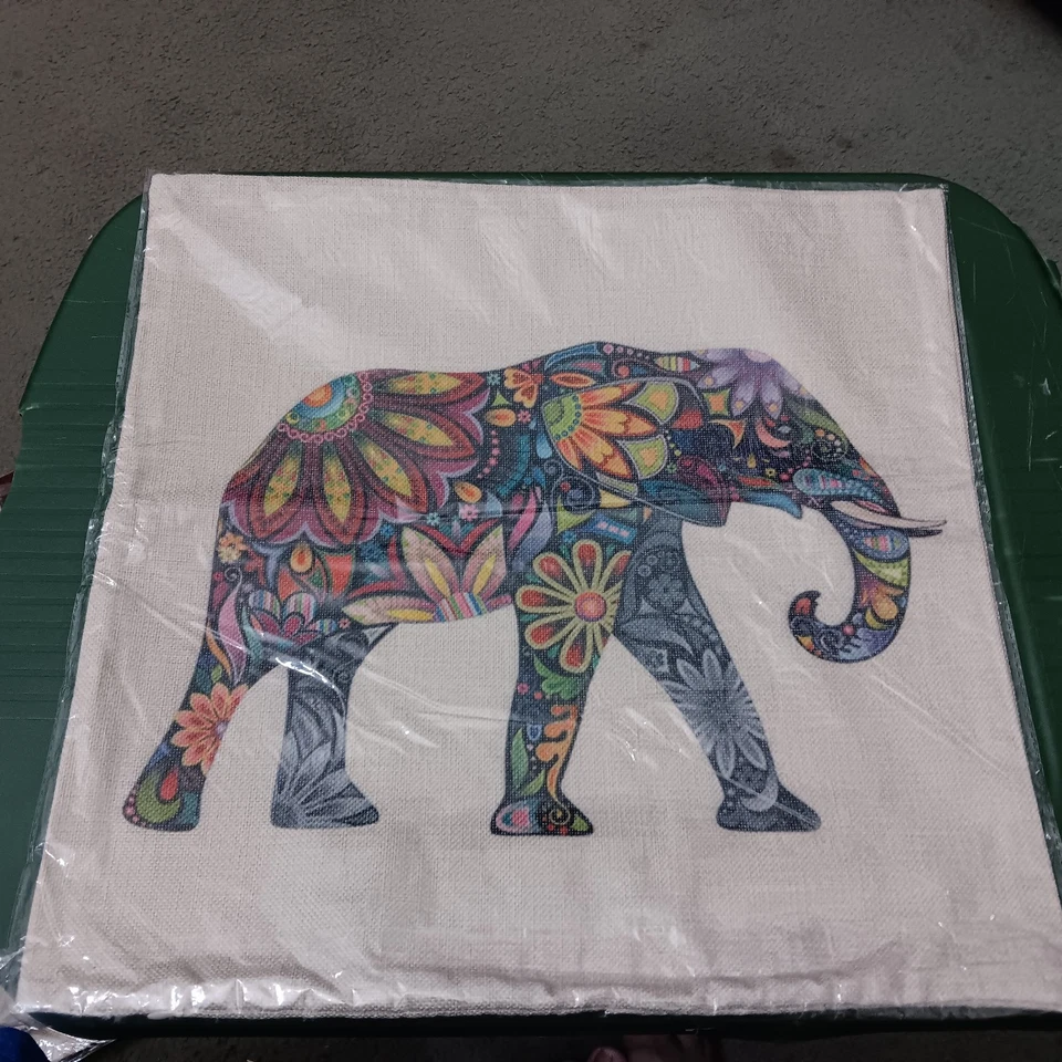 Colorful Elephant Sofa Pillow Case Decorative Zippered New Couch  - Image 4 of 4