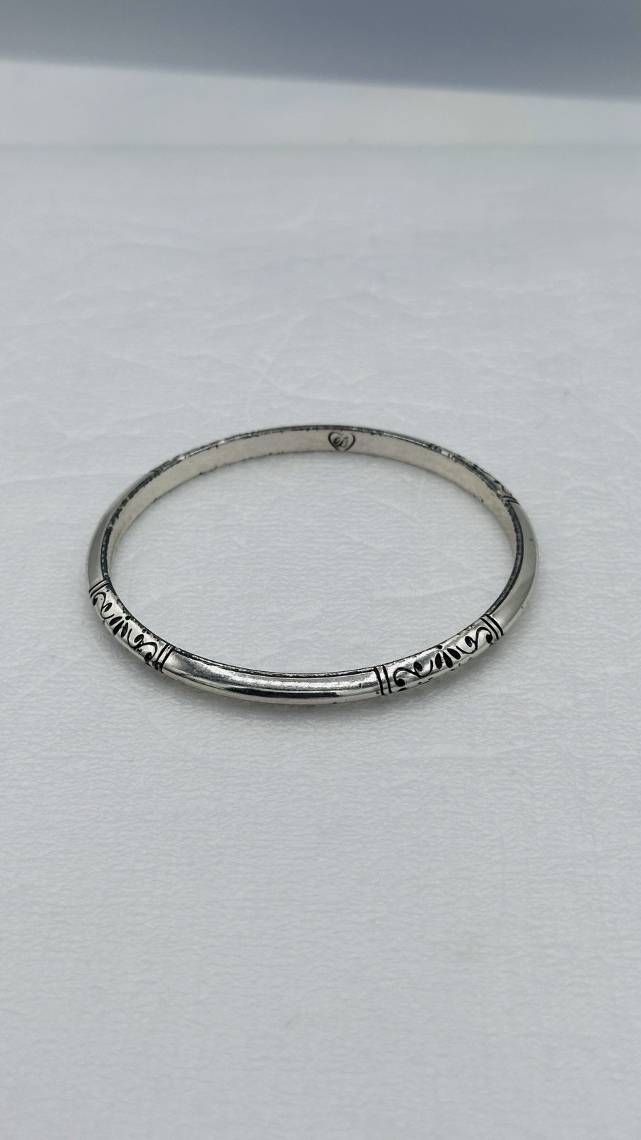 Brighton Silver Plated Scroll Bangle Bracelet Hal… - image 5