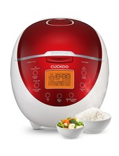 CUCKOO Micom Rice Cooker 6 Cup Uncooked / 12 Cooked, 6 cups, Red/White