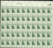 United States 6¢ DARTMOUTH, DANIEL WEBSTER #1380 MNH Full Sheet