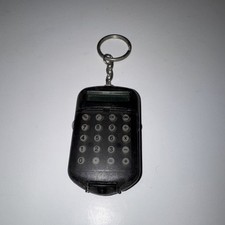 Black Pocket Calculator Key chain Small Portable needs battery 