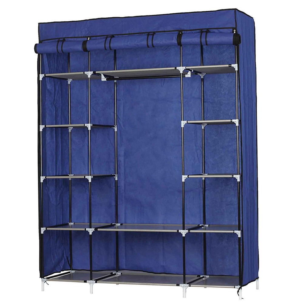 5 Layer Portable Wardrobe Storage Organizer Clothes Rack Shelves Closet Cabinet