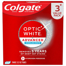 Colgate Optic White Advanced Toothpaste 3 Pack 3.2oz Hydrogen Peroxide Whitening