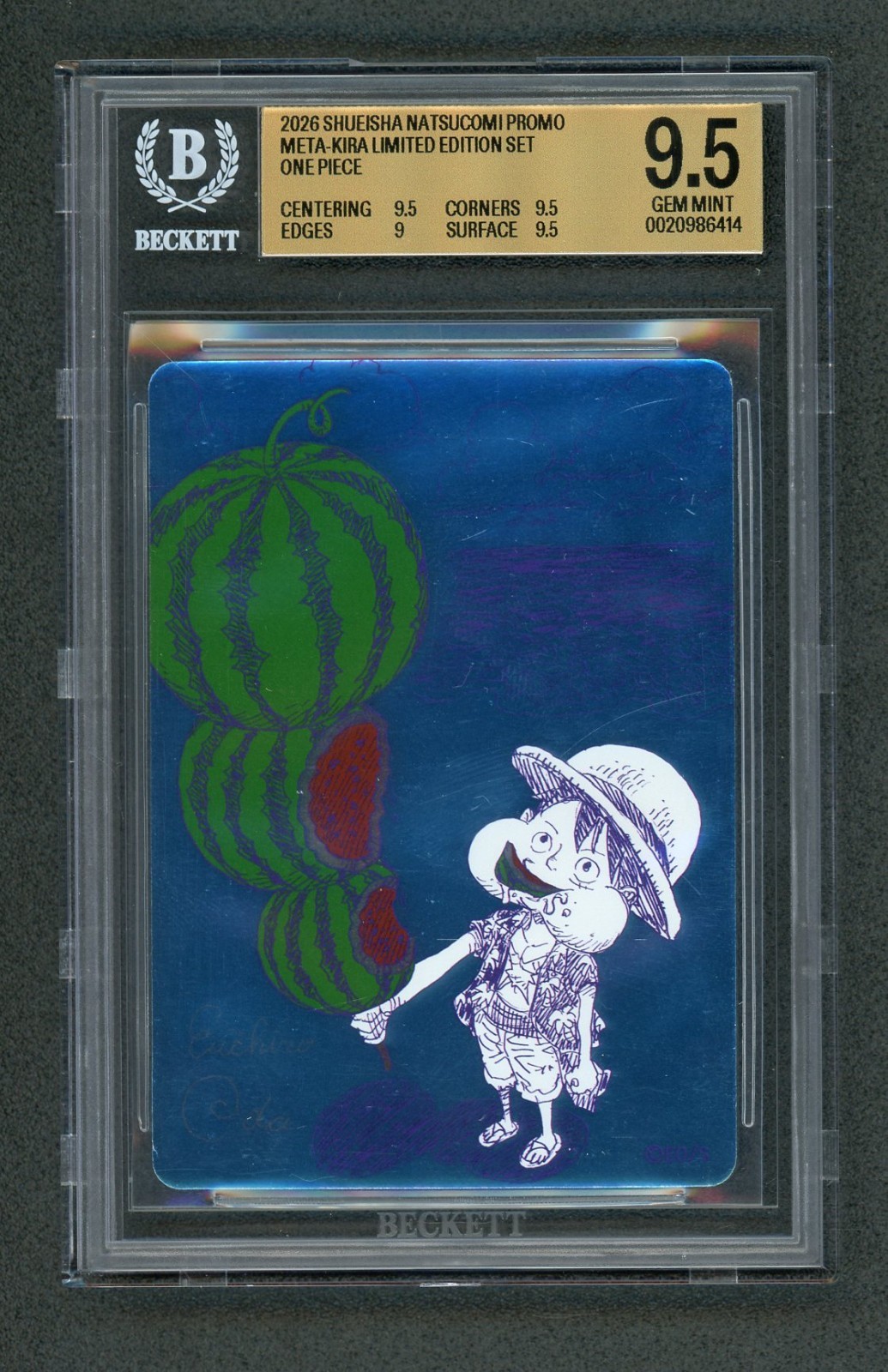 2026 Shueisha Natsucomi Promo Meta-Kira Limited Edition Set One Piece BGS 9.5