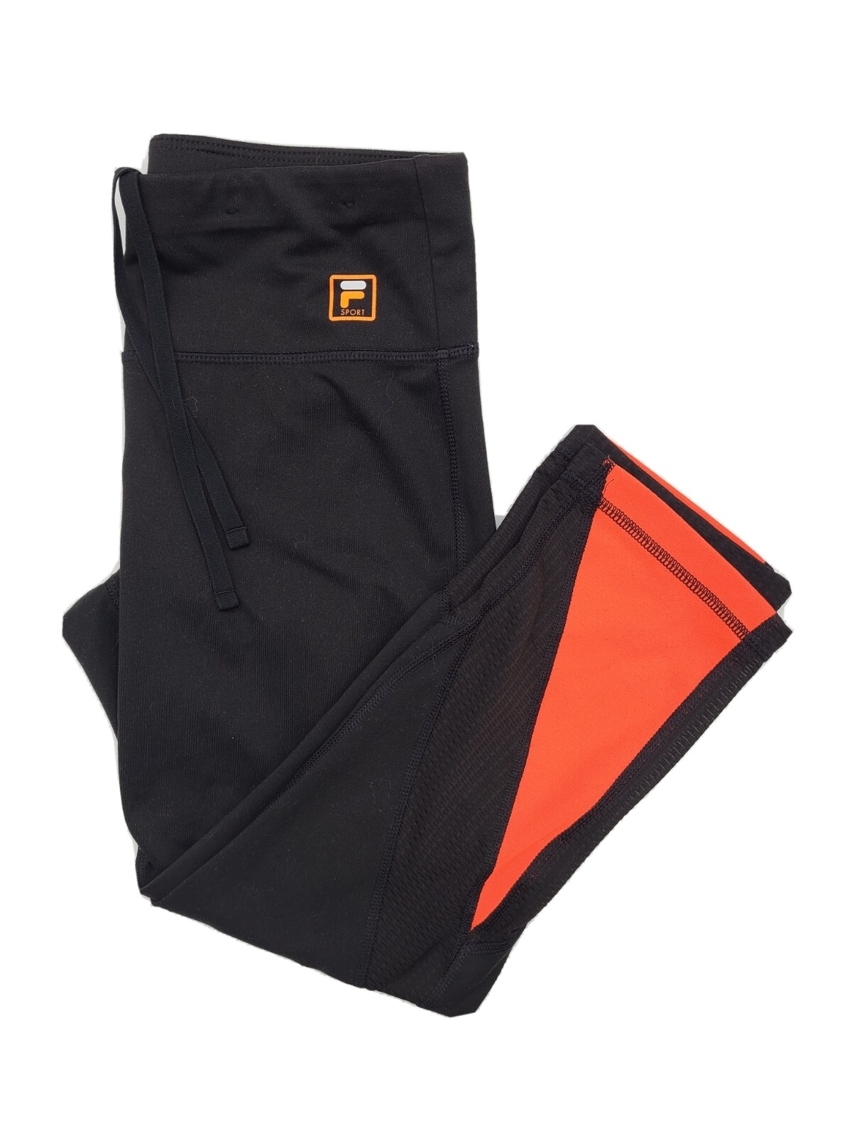 Leggings Fila Sport Taglia S Nero e Arancione Active Crop