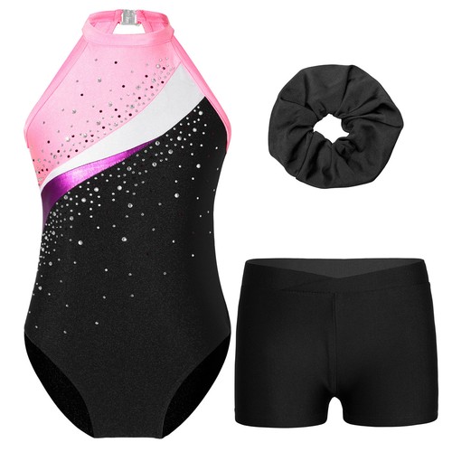 Kids Girls Leotard Yoga Rompers Sparkly Bodysuit Ballet Set Gym Outfit Latin - Picture 7 of 71