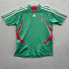 Mexico National Team Boys Jersey Medium Green Y2K 3 Stripes Adidas Logo READ