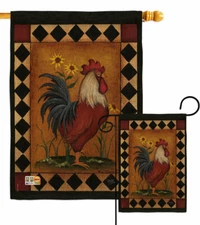 Rooster Burlap Garden Flag Animals Barnyard Animal Small Gift Yard House Banner